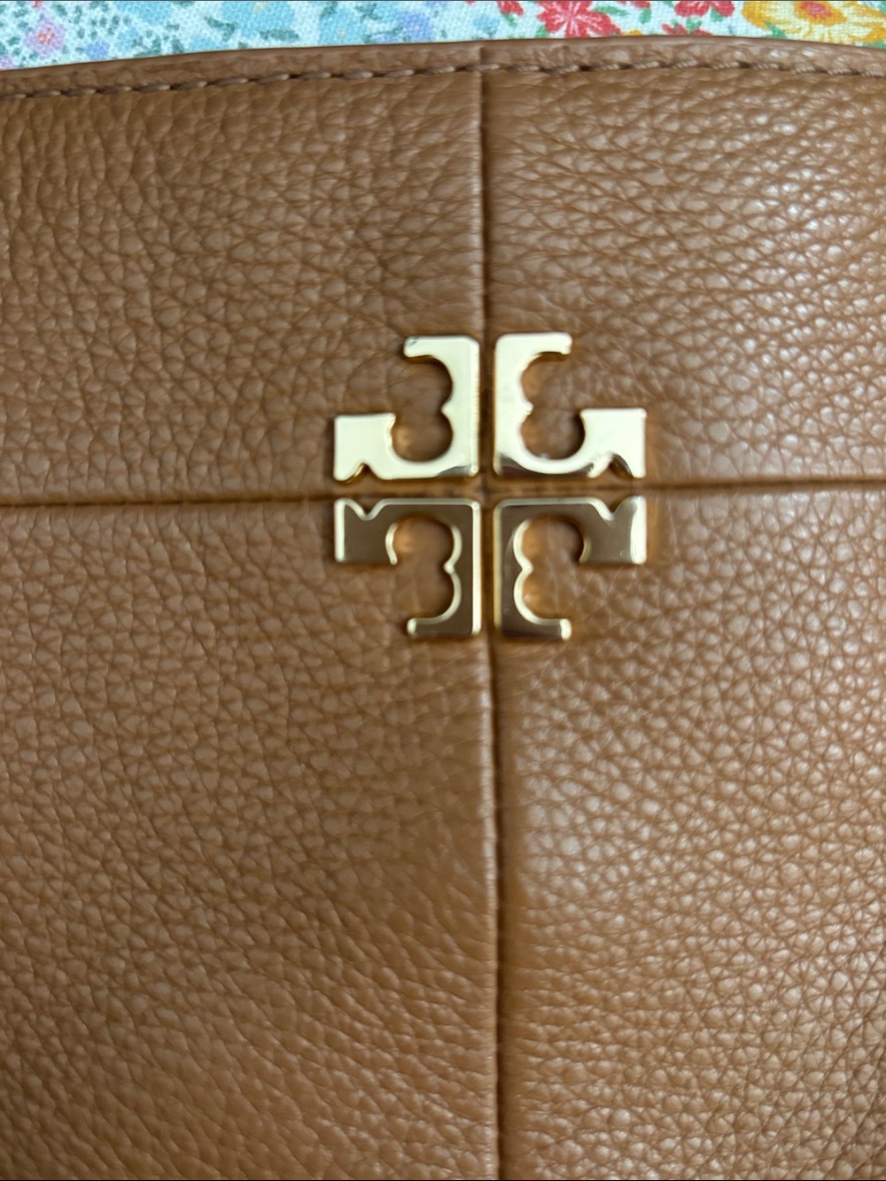 Tory Burch Pebbled Leather Shoulder Hobo in Cognac - Picture 3 of 7